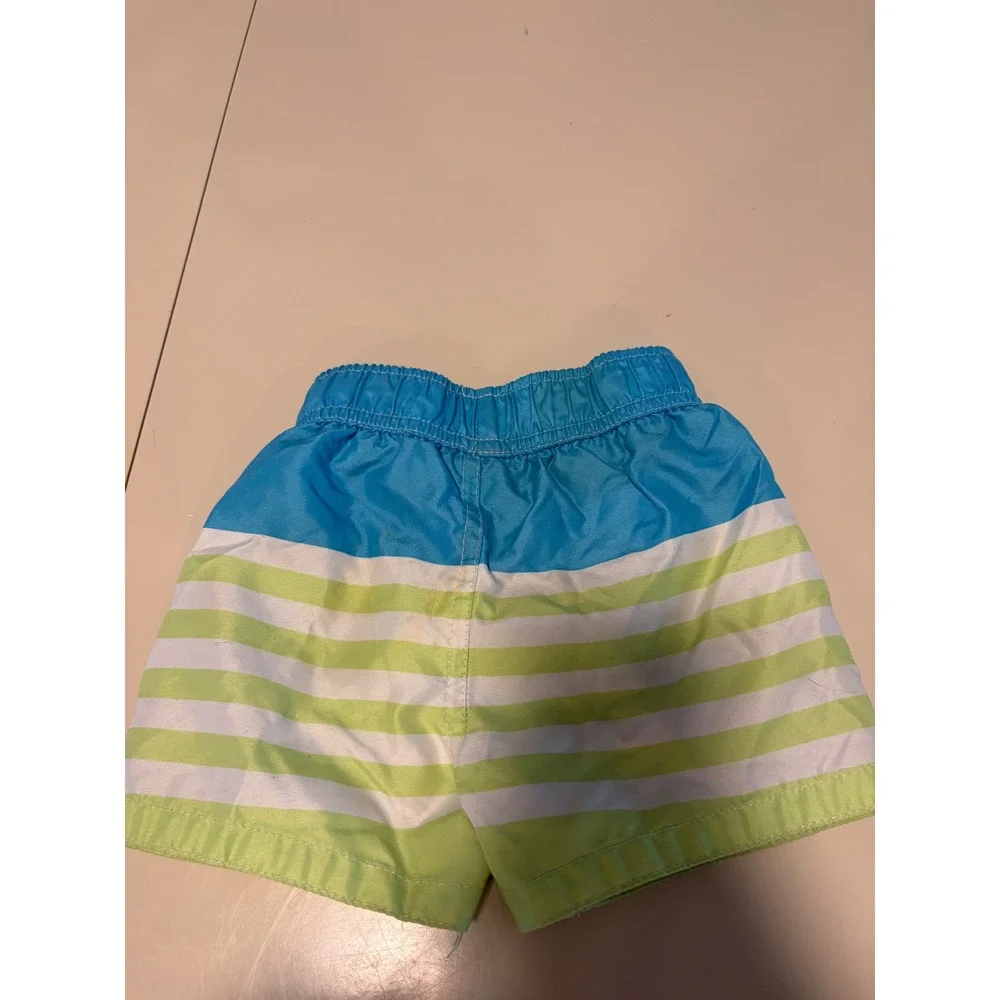 Disney Toy Story Toddler Boys Swim Trunks Blue Green Striped 18M Woody Buzz Rex